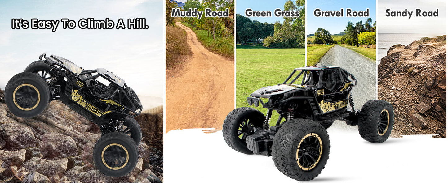 Remote Controlled  Rock Crawler Monster Truck Toy Vehicle for Kids.